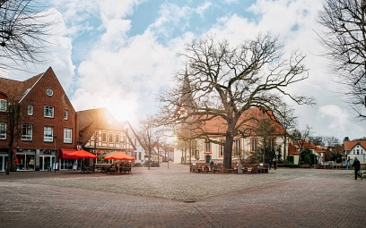 Marktplatz bei Sonnenaufgang